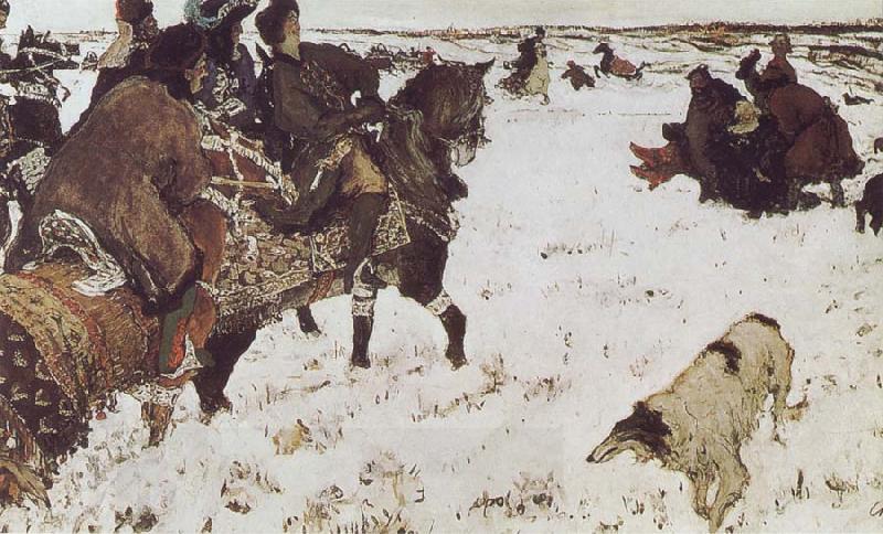 Valentin Serov Peter the Great Riding to Hounds China oil painting art